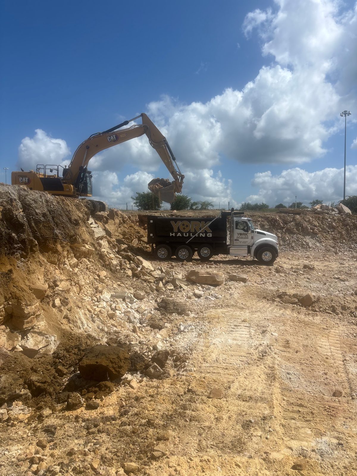 Crushed stone and riprap material