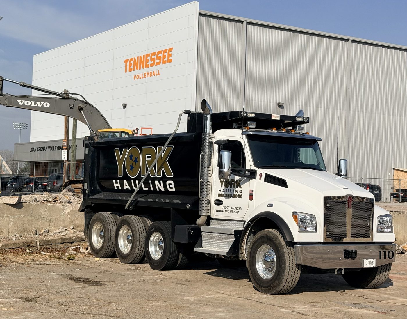 York Hauling Kenworth dump truck side view